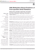 Cover page: DNA Methylation-Based Prediction of Post-operative Atrial Fibrillation