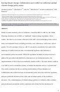 Cover page: Racing climate change: Collaboration and conflict in California's global climate change policy arena