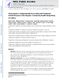 Cover page: Sleep apnea is independently associated with peripheral arterial disease in the Hispanic Community Health Study/Study of Latinos.