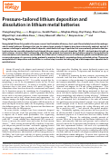 Cover page: Pressure-tailored lithium deposition and dissolution in lithium metal batteries