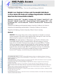 Cover page: Weight loss regimen in obese and overweight individuals is associated with reduced cartilage degeneration: 96-month data from the Osteoarthritis Initiative