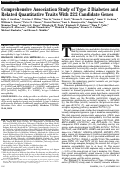 Cover page: Comprehensive Association Study of Type 2 Diabetes and Related Quantitative Traits With 222 Candidate Genes