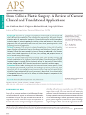 Cover page: Stem Cells in Plastic Surgery: A Review of Current Clinical and Translational Applications