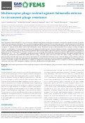 Cover page: Multireceptor phage cocktail against Salmonella enterica to circumvent phage resistance