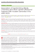 Cover page: Association of Carotid Intima‐Media Thickness and Other Carotid Ultrasound Features With Incident Dementia in the ARIC‐NCS