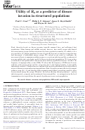 Cover page: Utility of R0 as a predictor of disease invasion in structured populations
