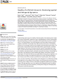 Cover page: Quality of a fished resource: Assessing spatial and temporal dynamics