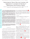 Cover page: Spatiotemporal Sparse Bayesian Learning With Applications to Compressed Sensing of Multichannel Physiological Signals