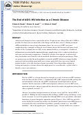 Cover page: The end of AIDS: HIV infection as a chronic disease