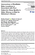 Cover page of Intersections of Modifiable Risks: Loneliness is Associated with Poor Subjective Sleep Quality in Older Women at Risk for Alzheimer's Disease