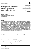 Cover page: Metropolitan rebellions and the politics of commoning the city