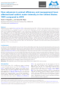 Cover page: How advances in animal efficiency and management have affected beef cattle’s water intensity in the United States: 1991 compared to 2019