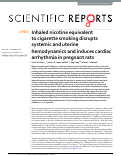 Cover page: Inhaled nicotine equivalent to cigarette smoking disrupts systemic and uterine hemodynamics and induces cardiac arrhythmia in pregnant rats