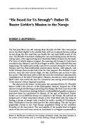 Cover page: “He Stood for Us Strongly”: Father H. Baxter Liebler's Mission to the Navajo