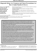 Cover page: Diagnostic Delays Are Common, and Classic Presentations Are Rare in Spinal Epidural Abscess