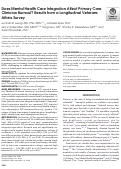 Cover page: Does Mental Health Care Integration Affect Primary Care Clinician Burnout? Results from a Longitudinal Veterans Affairs Survey