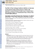 Cover page: The effect of prior androgen synthesis inhibition on outcomes of subsequent therapy with docetaxel in patients with metastatic castrate‐resistant prostate cancer