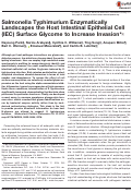 Cover page: Salmonella Typhimurium Enzymatically Landscapes the Host Intestinal Epithelial Cell (IEC) Surface Glycome to Increase Invasion*