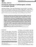 Cover page: Functional responses of methanogenic archaea to syntrophic growth