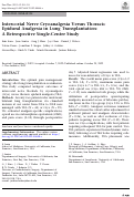 Cover page: Intercostal Nerve Cryoanalgesia Versus Thoracic Epidural Analgesia in Lung Transplantation: A Retrospective Single-Center Study.