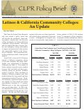 Cover page: Latinos &amp; California Community Colleges: An Update