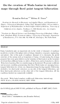Cover page: On the creation of Wada basins in interval maps through fixed point tangent bifurcation