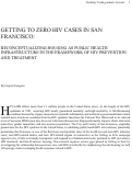 Cover page: Getting to Zero HIV Cases in San Francisco: Reconceptualizing Housing as Public Health Infrastructure in the Framework of HIV Prevention and Treatment