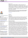 Cover page: Adherence interventions and outcomes of tuberculosis treatment: A systematic review and meta-analysis of trials and observational studies