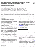 Cover page: Effect of Personalized Messages Sent by a Health System’s Patient Portal on Influenza Vaccination Rates: a Randomized Clinical Trial