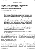 Cover page: Effects of a new cystic fibrosis transmembrane conductance regulator inhibitor on Cl- conductance in human sweat ducts