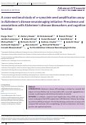 Cover page: A cross‐sectional study of α‐synuclein seed amplification assay in Alzheimer's disease neuroimaging initiative: Prevalence and associations with Alzheimer's disease biomarkers and cognitive function