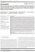 Cover page: Sequencing improves our ability to study threatened migratory species: Genetic population assignment in California's Central Valley Chinook salmon