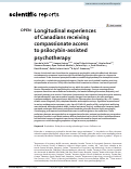 Cover page: Longitudinal experiences of Canadians receiving compassionate access to psilocybin-assisted psychotherapy.