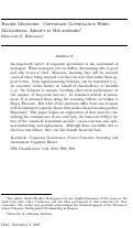 Cover page: Biased monitors: Corporate governance when managerial ability is mis-assessed