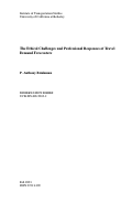 Cover page: The Ethical Challenges and Professional Responses of Travel Demand Forecasters