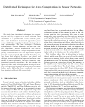 Cover page: Distributed Techniques for Area Computation in Sensor Networks