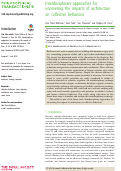 Cover page: Interdisciplinary approaches for uncovering the impacts of architecture on collective behaviour