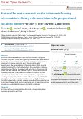 Cover page: Protocol for meta-research on the evidence informing micronutrient dietary reference intakes for pregnant and lactating women