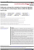 Cover page: Multicenter retrospective evaluation of transmural migration of subcutaneous ureteral bypass devices within the digestive tract in cats.