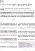 Cover page: Discovery of Potential Diagnostic and Vaccine Antigens in Herpes Simplex Virus 1 and 2 by Proteome-Wide Antibody Profiling