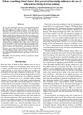 Cover page: Tell me something I don’t know: How perceived knowledge influences the use ofinformation during decision making