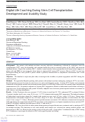 Cover page: Digital Life Coaching During Stem Cell Transplantation: Development and Usability Study