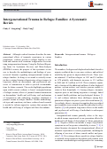 Cover page: Intergenerational Trauma in Refugee Families: A Systematic Review