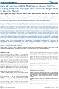 Cover page: Gain-of-Function R225W Mutation in Human AMPKγ3 Causing Increased Glycogen and Decreased Triglyceride in Skeletal Muscle