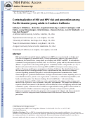 Cover page: Contextualization of HIV and HPV risk and prevention among Pacific Islander young adults in Southern California.