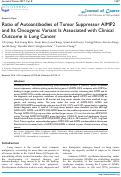 Cover page: Ratio of Autoantibodies of Tumor Suppressor AIMP2 and Its Oncogenic Variant Is Associated with Clinical Outcome in Lung Cancer