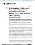 Cover page: Switching diets after 6-months does not result in renewed weight loss: a secondary analysis of a 12-month crossover randomized trial