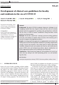 Cover page: Development of clinical care guidelines for faculty and residents in the era of COVID‐19