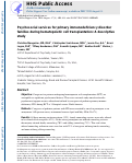 Cover page: Psychosocial services for primary immunodeficiency disorder families during hematopoietic cell transplantation: A descriptive study