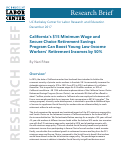 Cover page: California’s $15 Minimum Wage and Secure Choice Retirement Savings Program Can Boost Young Low-Income Workers’ Retirement Incomes by 50%